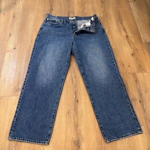Madewell Women’s Low Strung Straight High Rise Button Fly Jeans 31 Fits 36x29